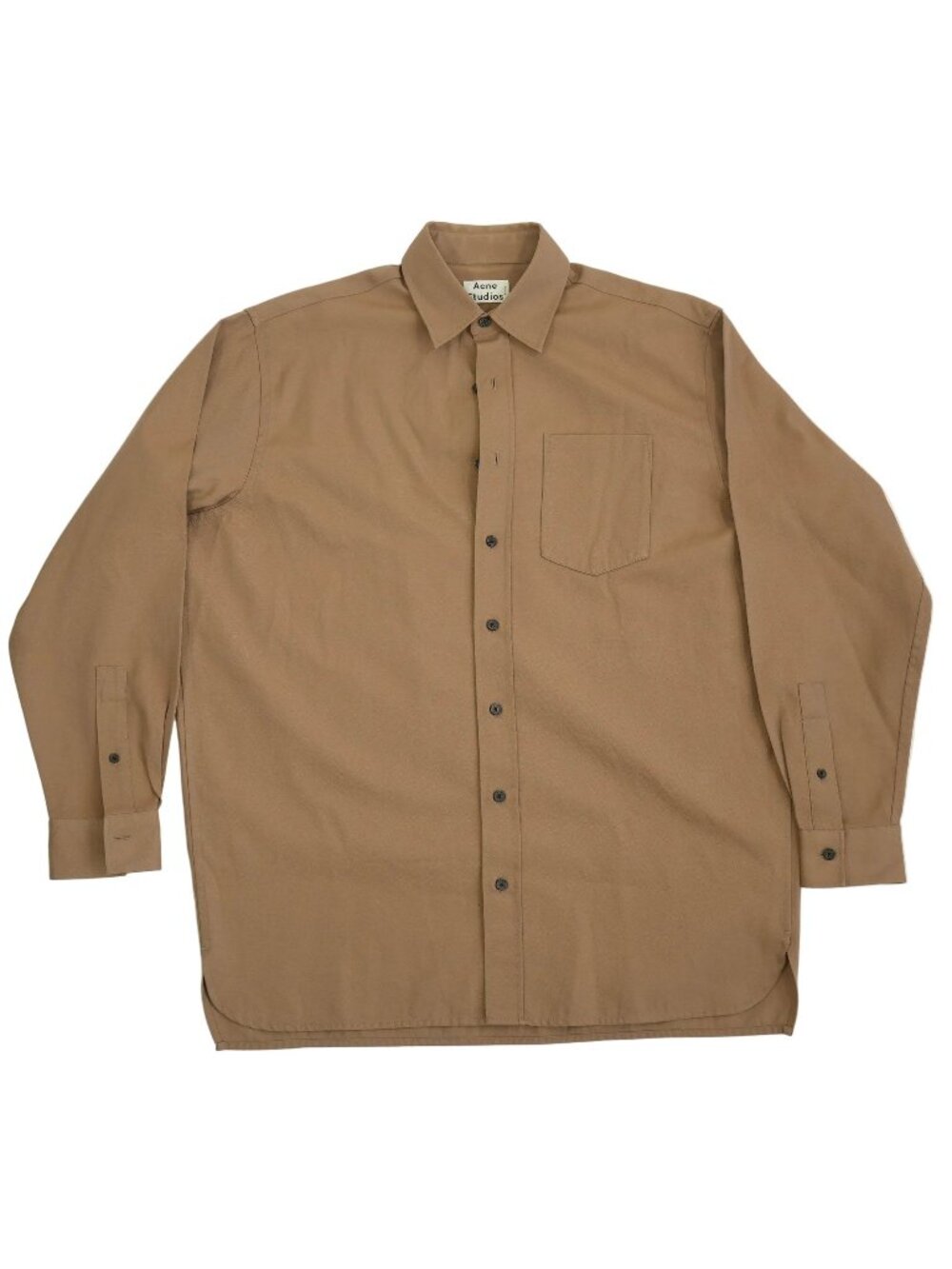 Acne Studios Men Brown Twill Long Sleeve Button Up Shirt Size 44